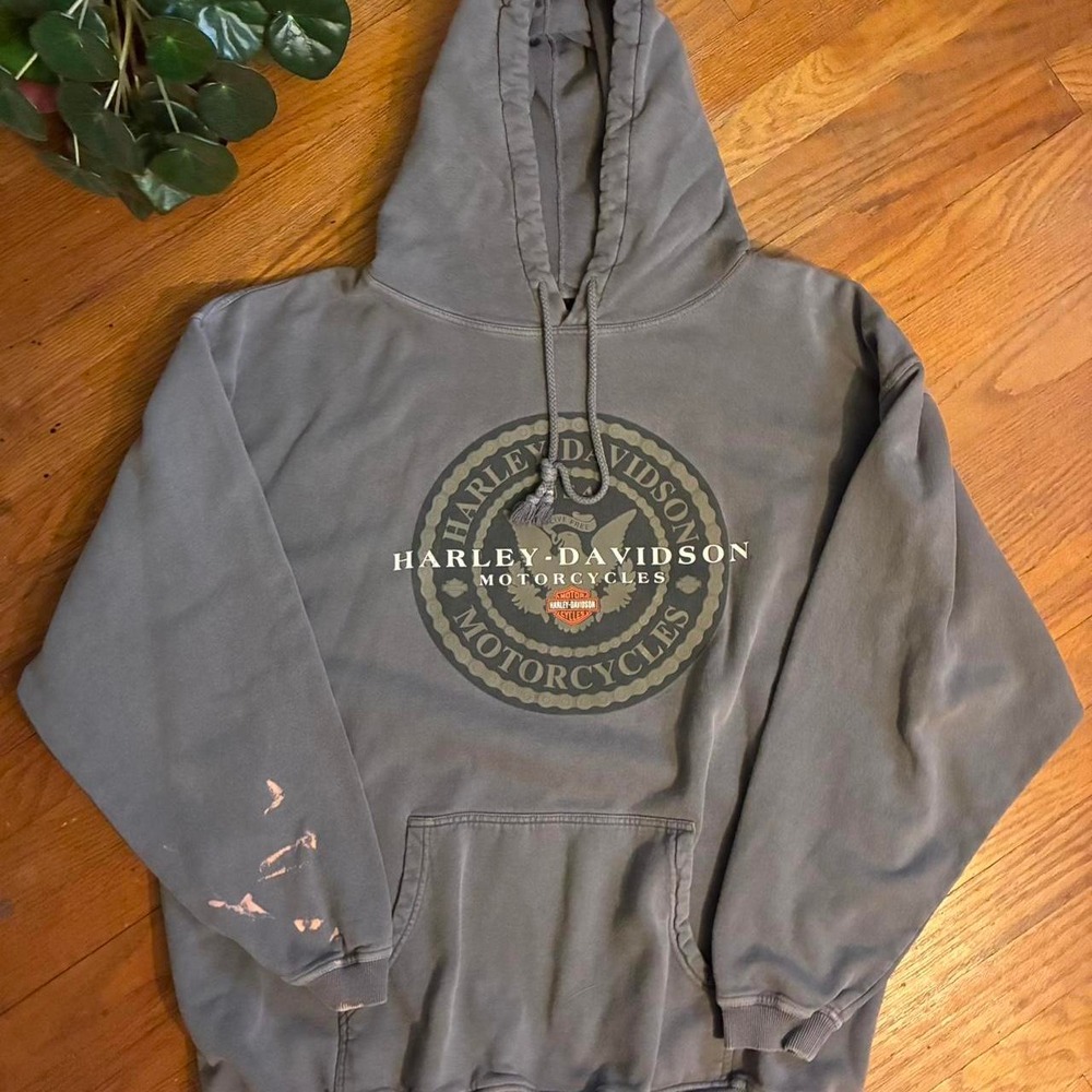 Vintage 90s Harley Davidson Faded Hoodie XL Appleton WI Biker Pullover USA Made